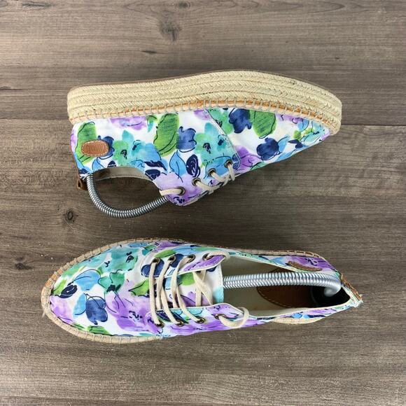 Coconuts Womens Espadrille Canvas Sneaker Size 9 M Floral Lace Up Comfort - Picture 2 of 11